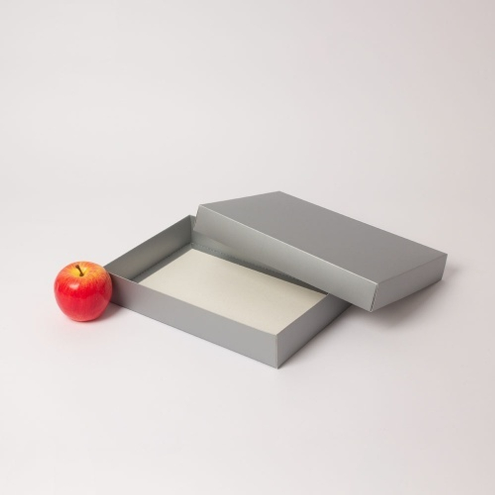 Коробка крышка-дно 30x5x20, серебро, картон