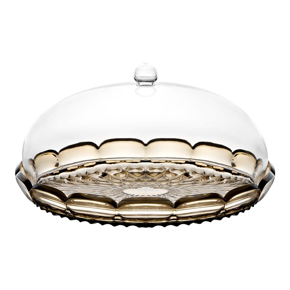 Блюдо сервировочное с крышкой Vanity, Ø30 см, коричневое