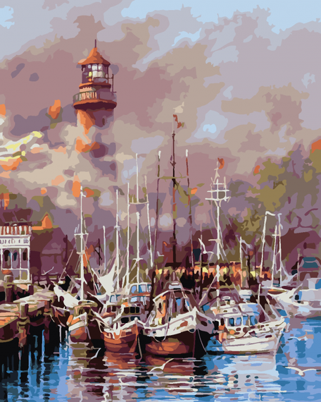 В порту- раскраски  по номерам