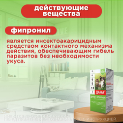 Капли для плотоядных животных от блох, клещей, вшей и власоедов для плотоядных животных Дана Спот-Он (Apicenna), 15мл Фипронил
