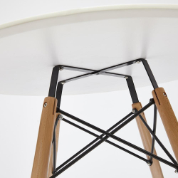 Стол CINDY NEXT (mod. 70-80 MDF) металл/мдф/бук, белый/натуральный, D80х75см