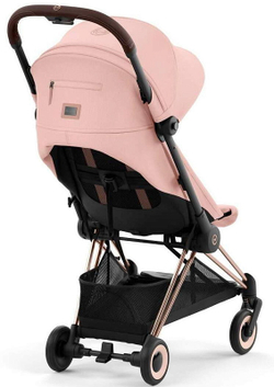 Коляска Cybex Coya Rosegold Frame Cloud G i-Size Moon Black Plus 2 в 1 Peach Pink с дождевиком и бампером
