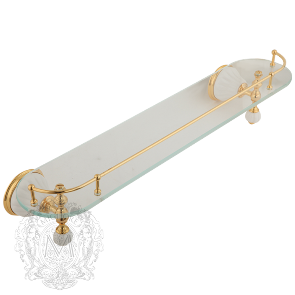 Полка Migliore Olivia ML.OLV-60.620.BO.DO белый/декор золото/зол.  с галереей стекло