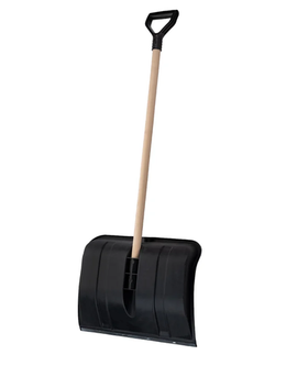 Снеговая пластмассовая лопата с деревянным черенком и V-образной ручкой Gigant AVG-07