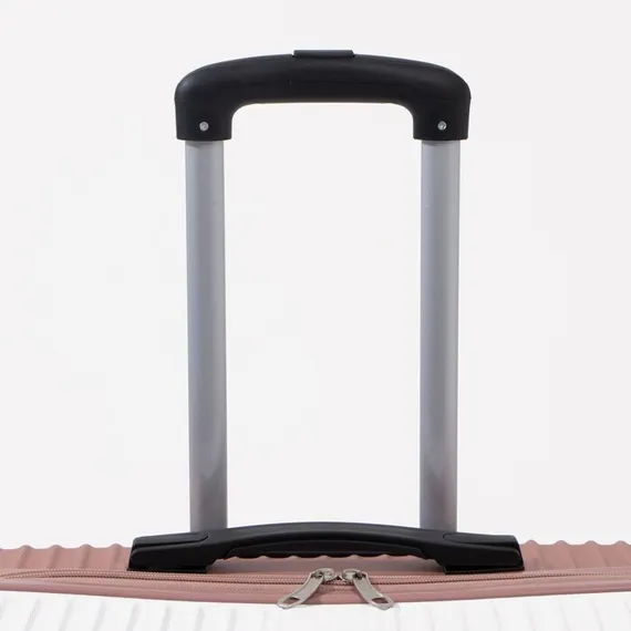 Чемодан большой 26&quot;, кодовый замок, цвет белый/розовый