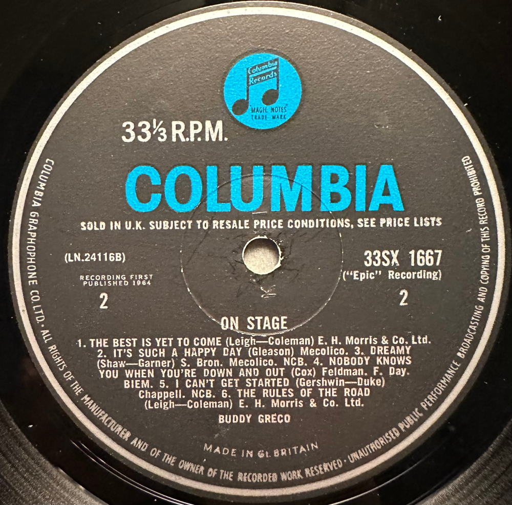 Buddy Greco - On Stage (Англия 1964г.)