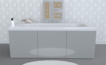 Экран под ванну откидной TR-6-018 светло-серый глянец