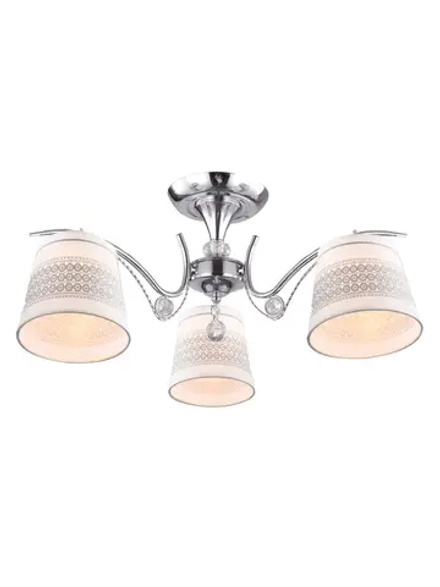 Люстра потолочная SELA E14*3*40W хром,белый с рисунком