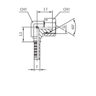 Фитинг DN 16 BSP (Г) 5/8 (90) compact (o-ring)