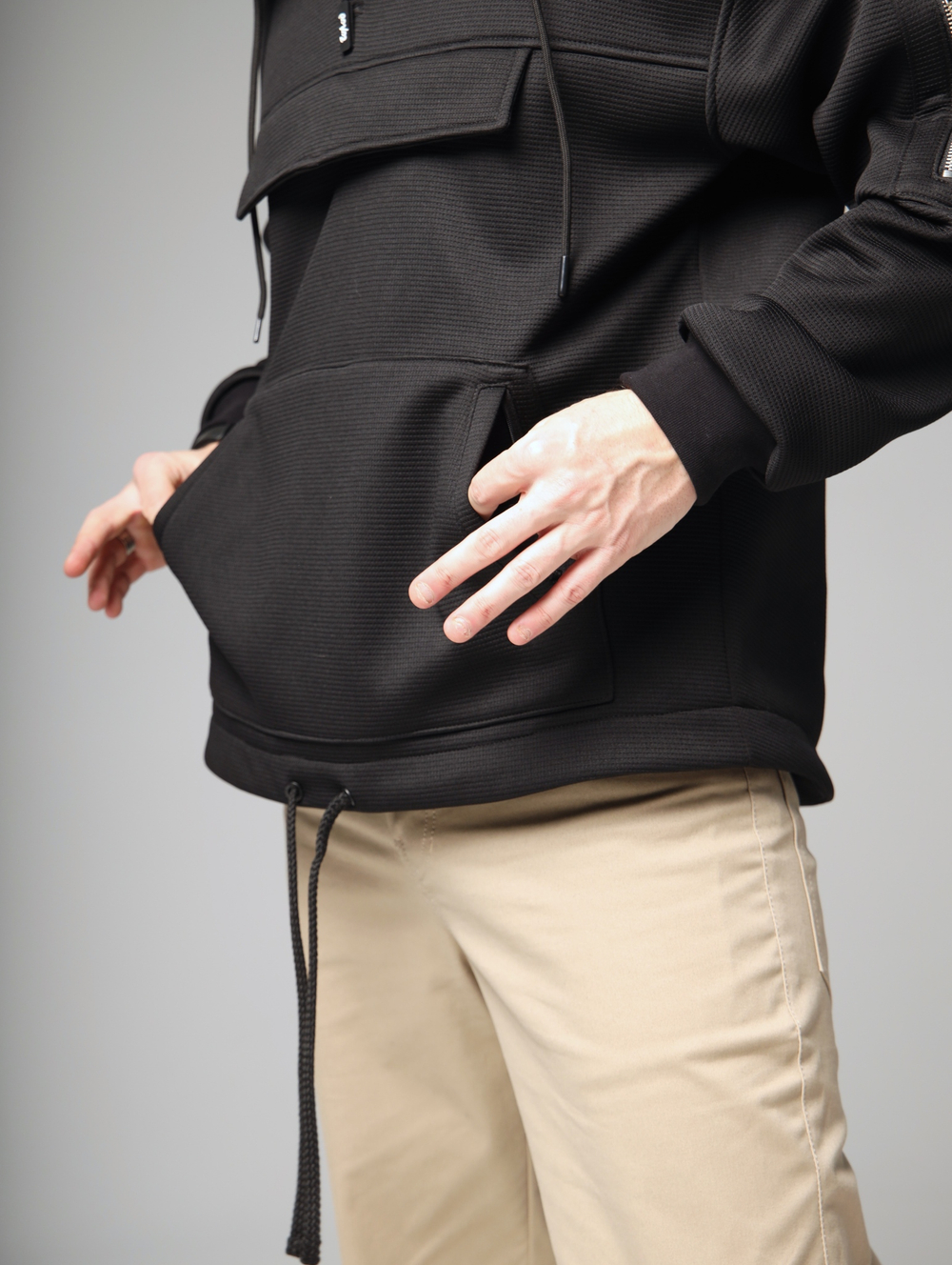 Худи анорак черный Город Горький мужское