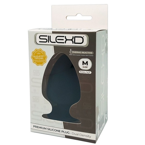 Черная анальная пробка 11см SilexD Premium Silicone Plug Size M Model 1