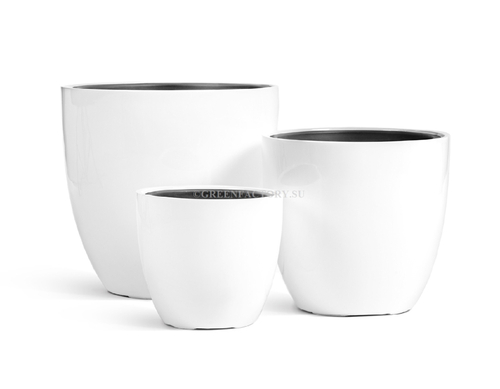 КашпоTREEZ Effectory - серия Gloss - Округлый конус - Белый глянцевый лак