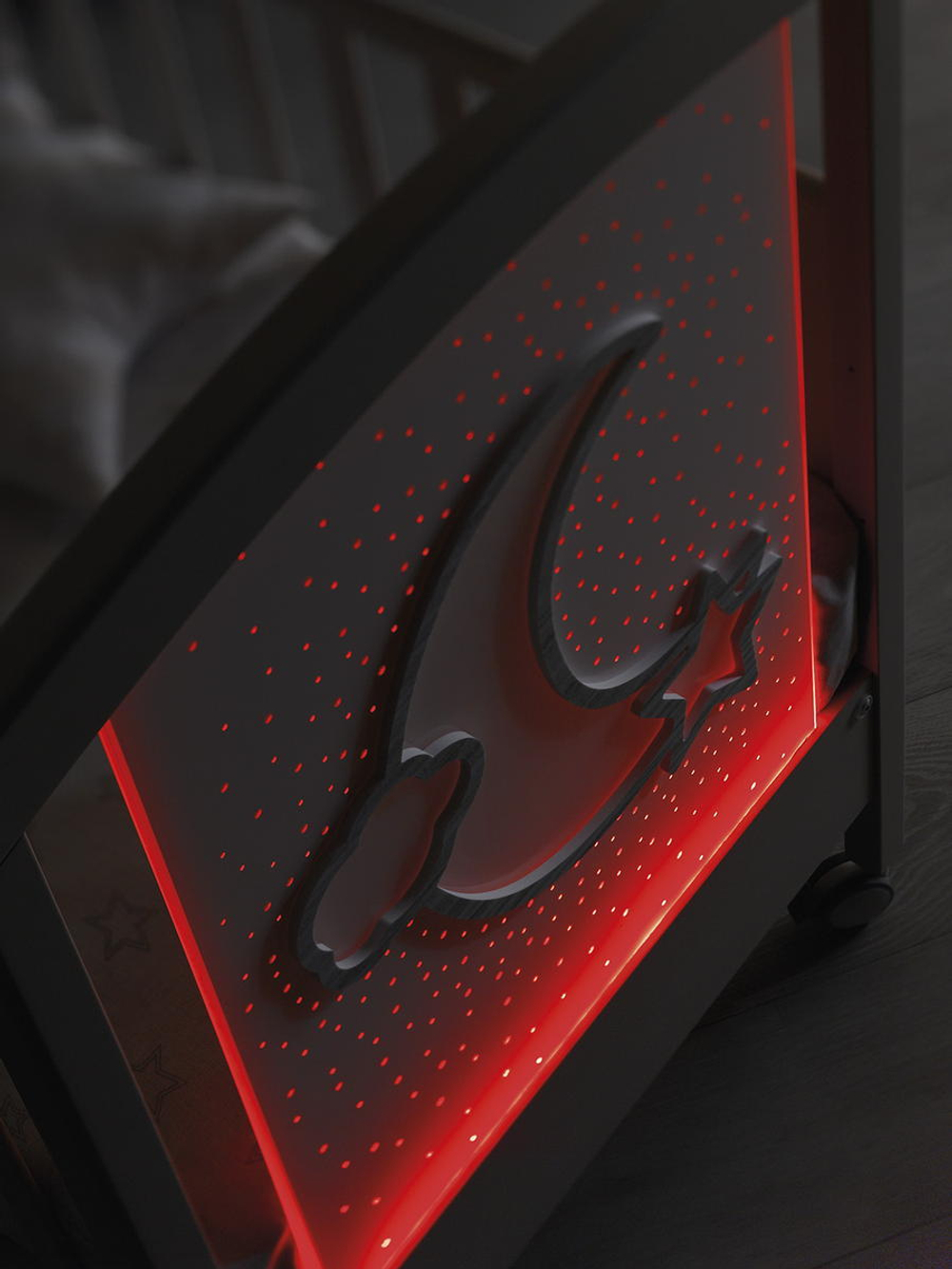 Детская кровать Erbesi Moon LED белый