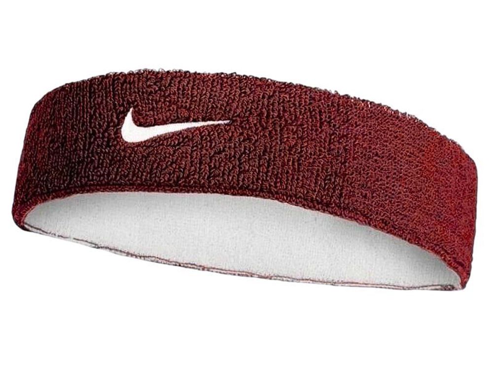 Повязка на голову теннисная Nike Swoosh Reversible Headband - dark team red/white