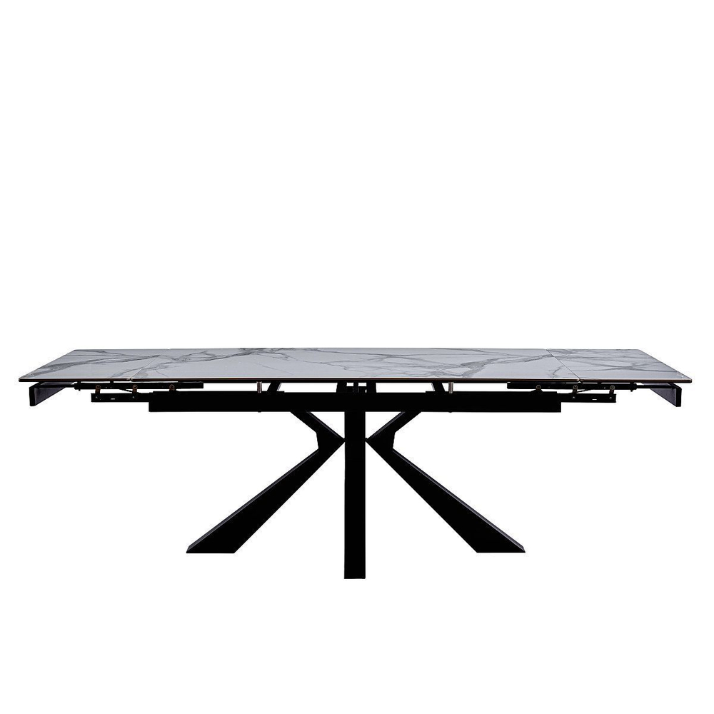 Стол керамический LA ALTA SIENA Bentley white 160-240*90, каркас черный