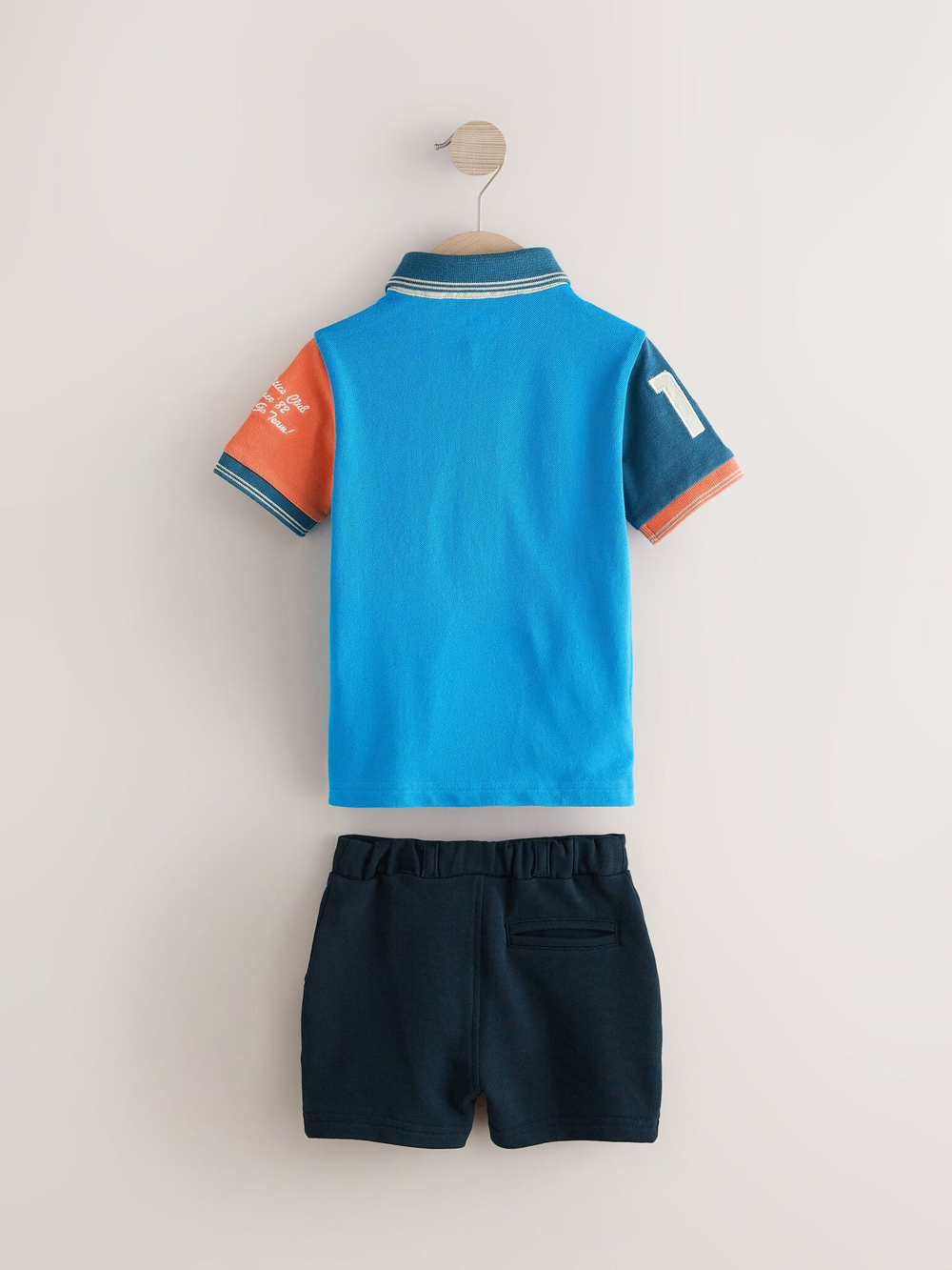 Поло и шорты в комплекте для мальчика Next E63-590, Синий, Оранжевый