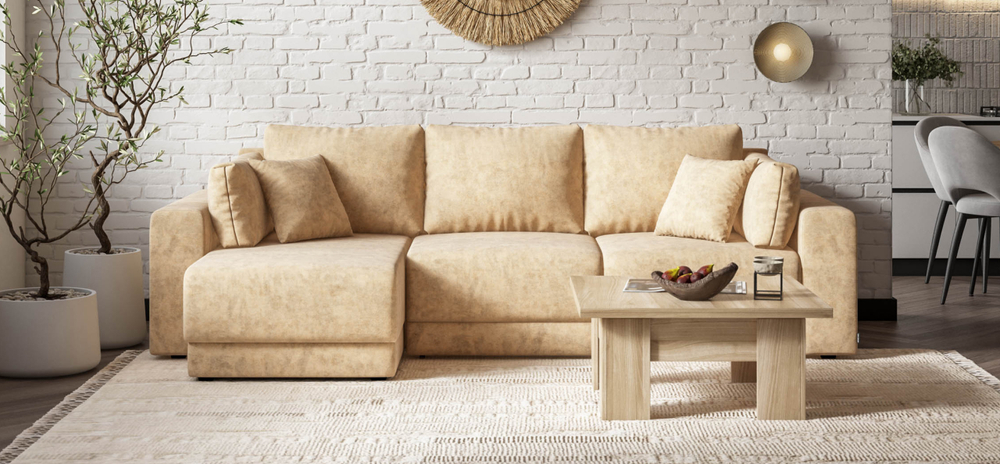 Угловой диван Босс Прайм ХЛ Велюр Роял шампань