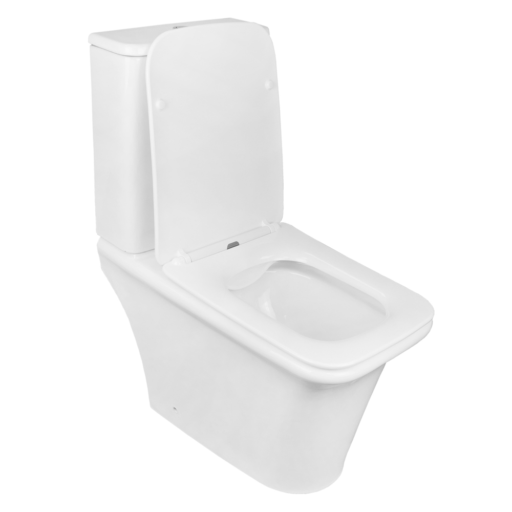 Унитаз-компакт безободковый Azario Avero AZ-3121-G с крышкой-сиденьем микролифт, белый
