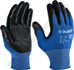 ЗУБР МЕХАНИК, тонкое нитриловое покрытие, размер L, маслобензостойкие перчатки, Профессионал (11276-L)