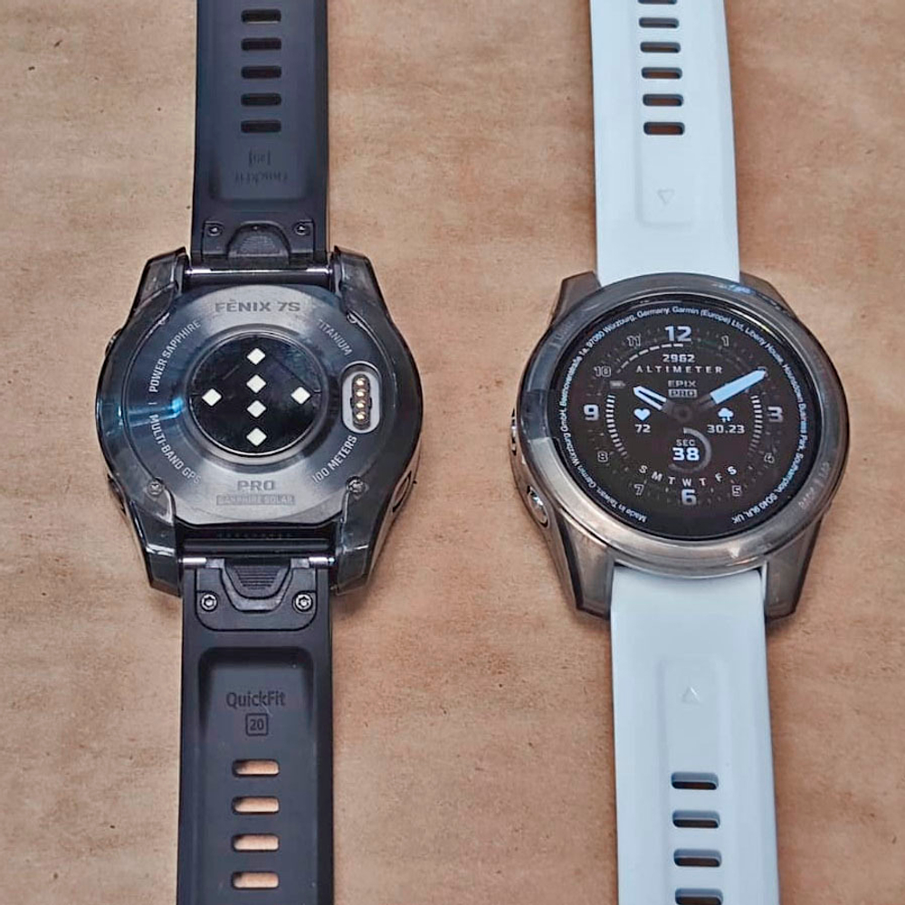 Чехол бампер для Garmin Fenix 7S / 7S Pro / Epix Pro 42мм (черный)