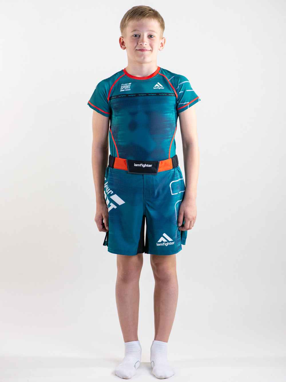 Рашгард I am Fighter military зеленый детский