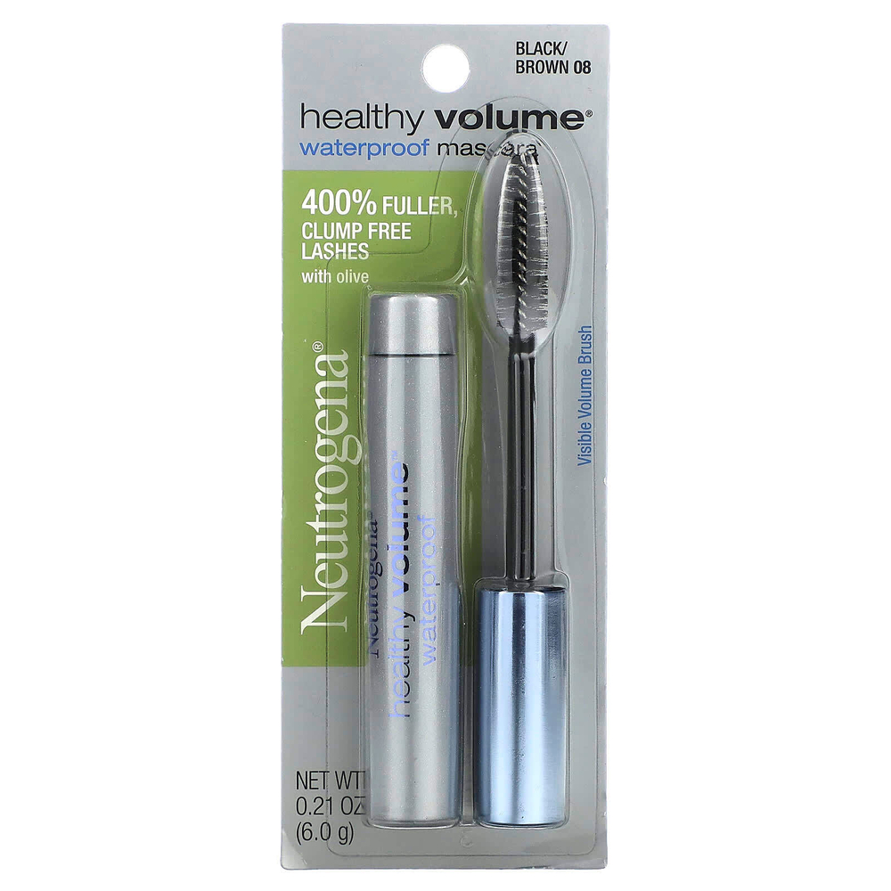Neutrogena, Healthy Volume, водостойкая тушь для ресниц, черный/коричневый 08, 6 г (0,21 унции)