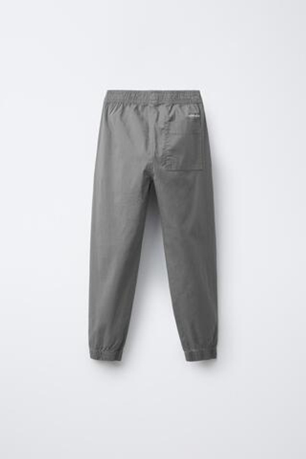 ZARA СПОРТИВНЫЕ БРЮКИ ИЗ ПОПЛИНА, СТАЛЬНОЙ СИНИЙ
