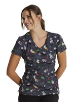 Футболка медицинская женская Dickies DK852, принт "Meow", серый, XS