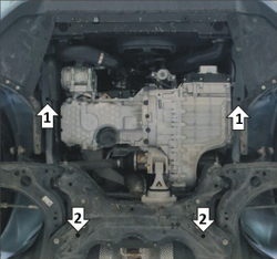 Защита стальная 2 мм Д, КПП FAW Bestune T77 MOTODOR.73901