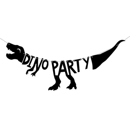 Гирлянда-буквы «DINO RARTY. Динозавр» в черном цвете, 90 см