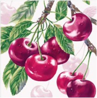 ВИШНЯ Салфетки DE LUXE 24*24 ,3 слойные *15