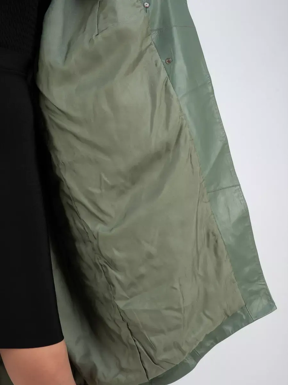 Кожаный плащ длинный пальто оверсайз