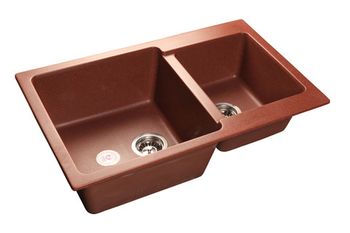 GRANFEST Мойка мрамор PRACTIC GF-P--780K  2 чаши 780*510 мм  красный марс  арт.GF-