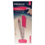 Ручка шариковая масляная PENSAN "Triball", РОЗОВАЯ, трехгранная, узел 1 мм, линия письма 0,5 мм, 1003/12