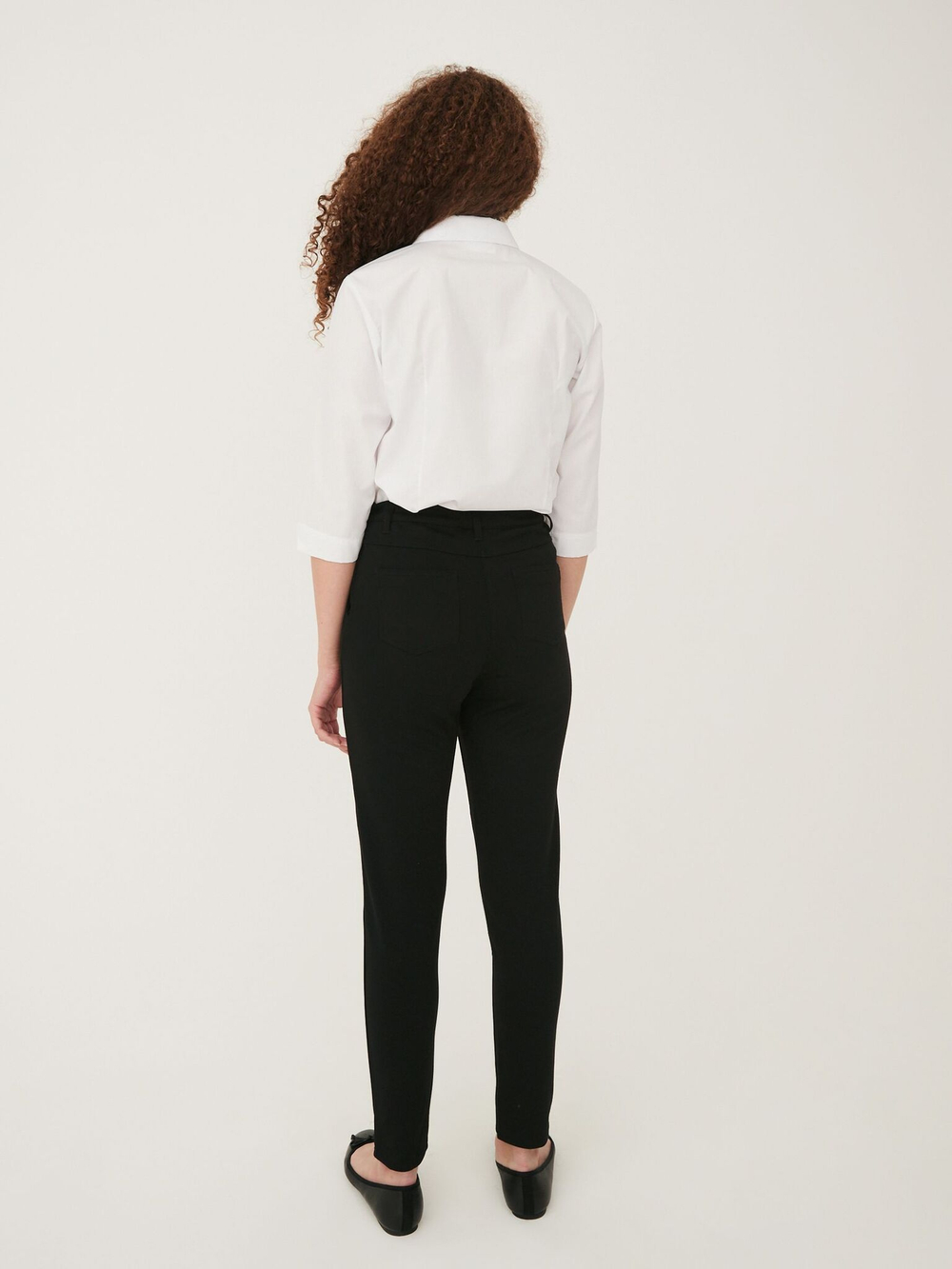 Брюки школьные узкие с высокой талией для девочки Next 832-814, Черный