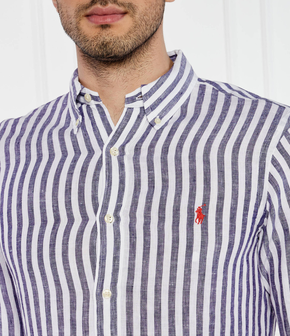 Льняная рубашка POLO RALPH LAUREN - фиолетовый(710837274)