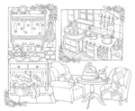 Wonderful houses in an imaginary world by Mona. Coloring book