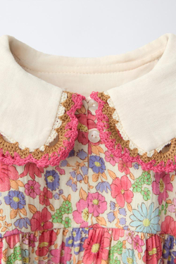 ZARA ПЛАТЬЕ С ЦВЕТОЧНЫМ ПРИНТОМ, РОЗОВЫЙ