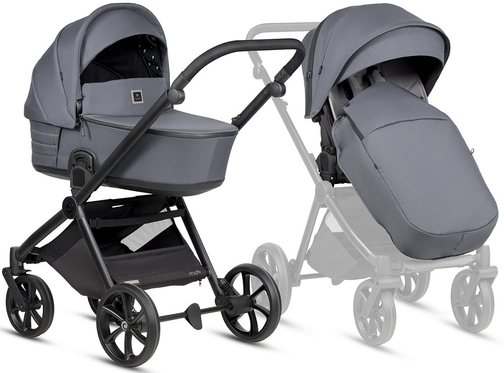 Детская коляска Tutis Mio 3 Plus Essential New 3 в 1 с автокреслом Elo Lux EduSky Black 1622103 Dark Grey