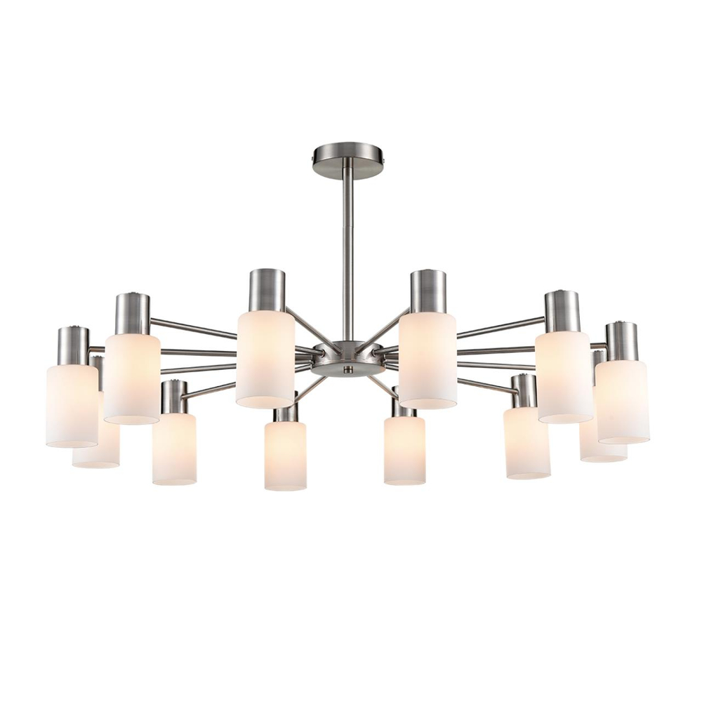 8099/12C COMFI LN26 105 никель/белый металл/стекло Люстра потолочная Е14 12*40W 220V MAVE