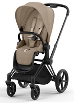 Коляска 3 в 1 Cybex Priam IV Matt Black complete и автокресло Cloud T i-Size Leaf Green Plus Cozy Beige