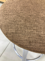 Табурет Сфера каркас хром основание круг рогожка коричневая