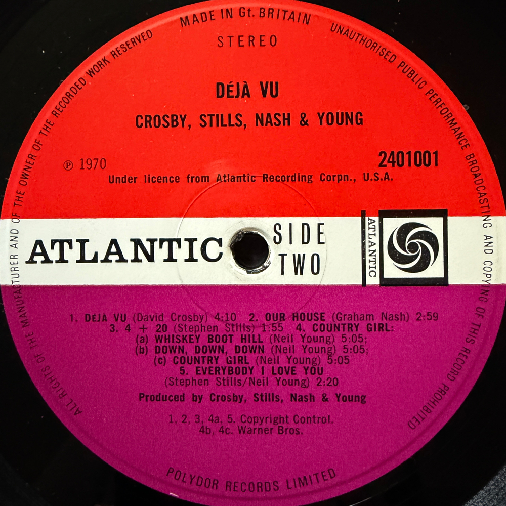 Crosby, Stills, Nash & Young / Dallas Taylor & Greg Reeves – Déjà Vu (Англия 1970г ) Т