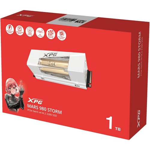 Жесткий диск SSD M.2 1Tb ADATA XPG MARS 980 STORM, 14000/10000MBs, 1650000 IOPS, 3D NAND, PCI-E 5.0 x4 (SMAR-980S-1TCI)