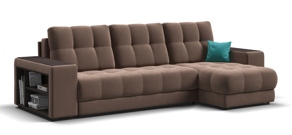 Угловой диван Босс ХЛ Велюр Монолит мокко