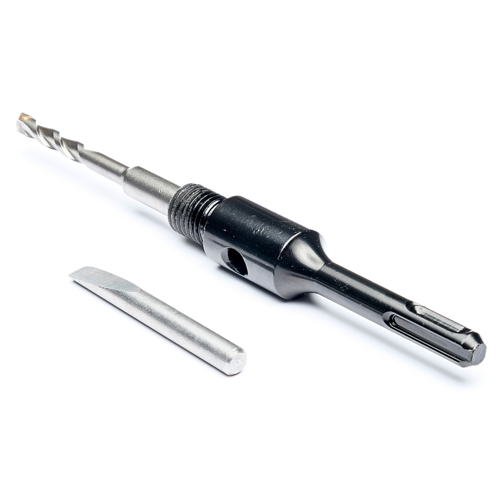 Адаптер (переходник, хвостовик) М16-SDS Plus для алмазных коронок по бетону и кирпичу в комплекте со сверлом 120 мм для дрели, перфоратора