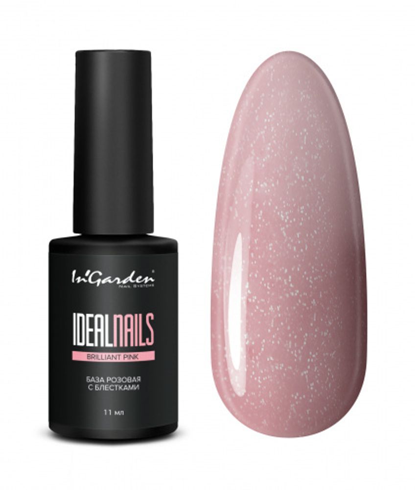 База с блёстками розовая Ideal Nails Ingarden, 11 мл