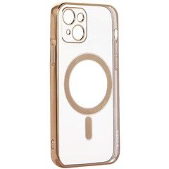Силиконовый чехол J-case с магнитом (MagSafe) для iPhone 13 (6.1) 2021 (Золото)