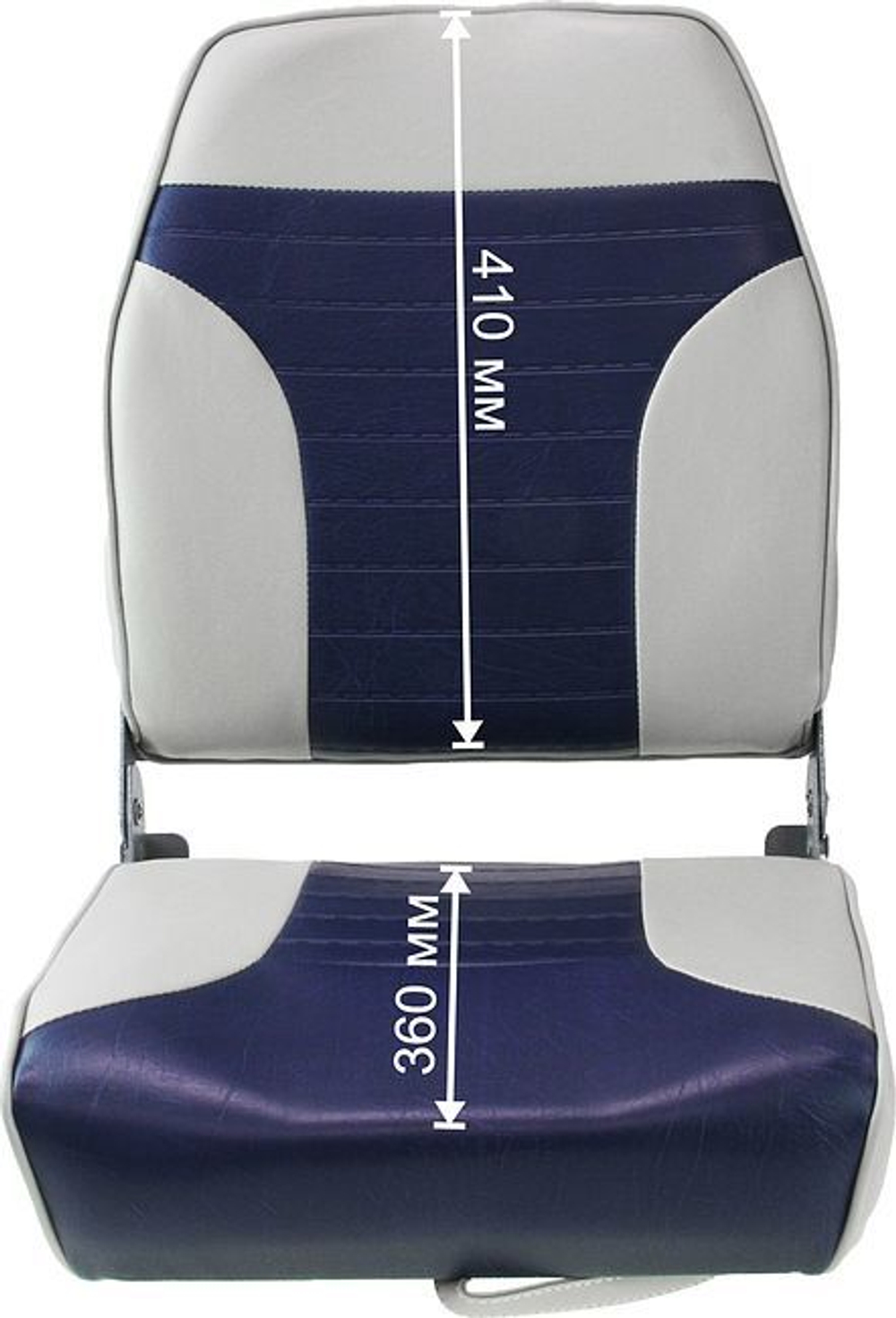 Кресло складное мягкое ECONOMY с высокой спинкой двуцветное, серый/синий