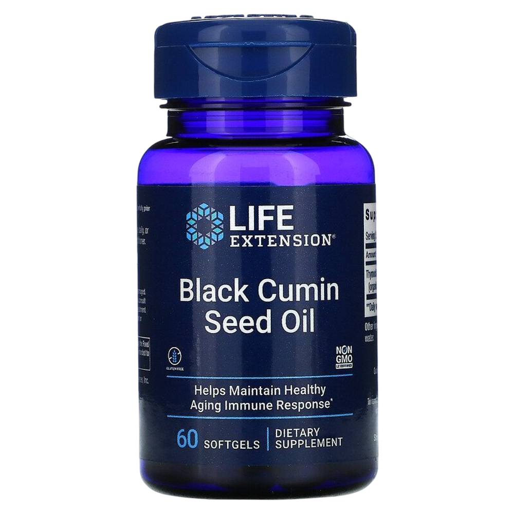 Life Extension Black Cumin Seed Oil 60 softgel, Масло семян черного тмина